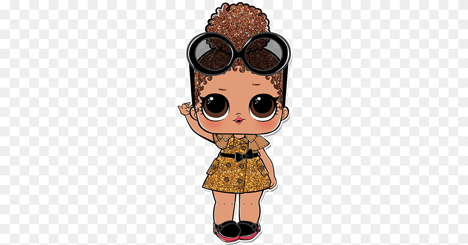 001 Boss Queen B Lol Surprise Confetti Pop Dolls, Accessories, Baby, Person, Goggles Png