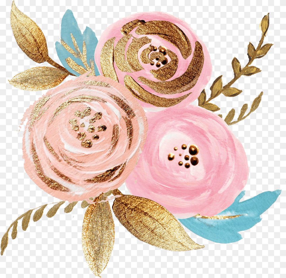 Pink Rose Gold Watercolor Background Free Transparent Png