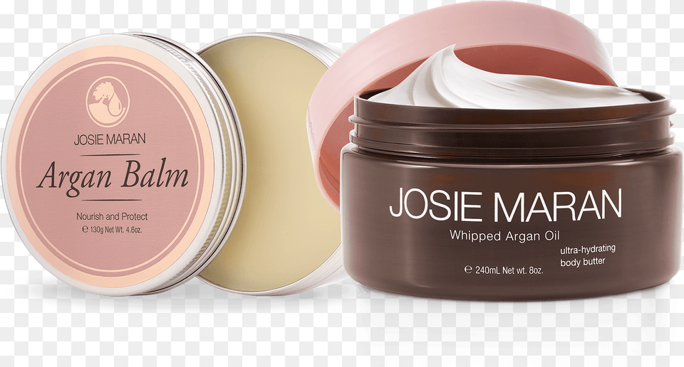 01 0001 Bodybutterarganbalmduo Josie Maran Cosmetics Whipped Argan Oil Illuminizing, Bottle, Lotion, Face, Head Png Image