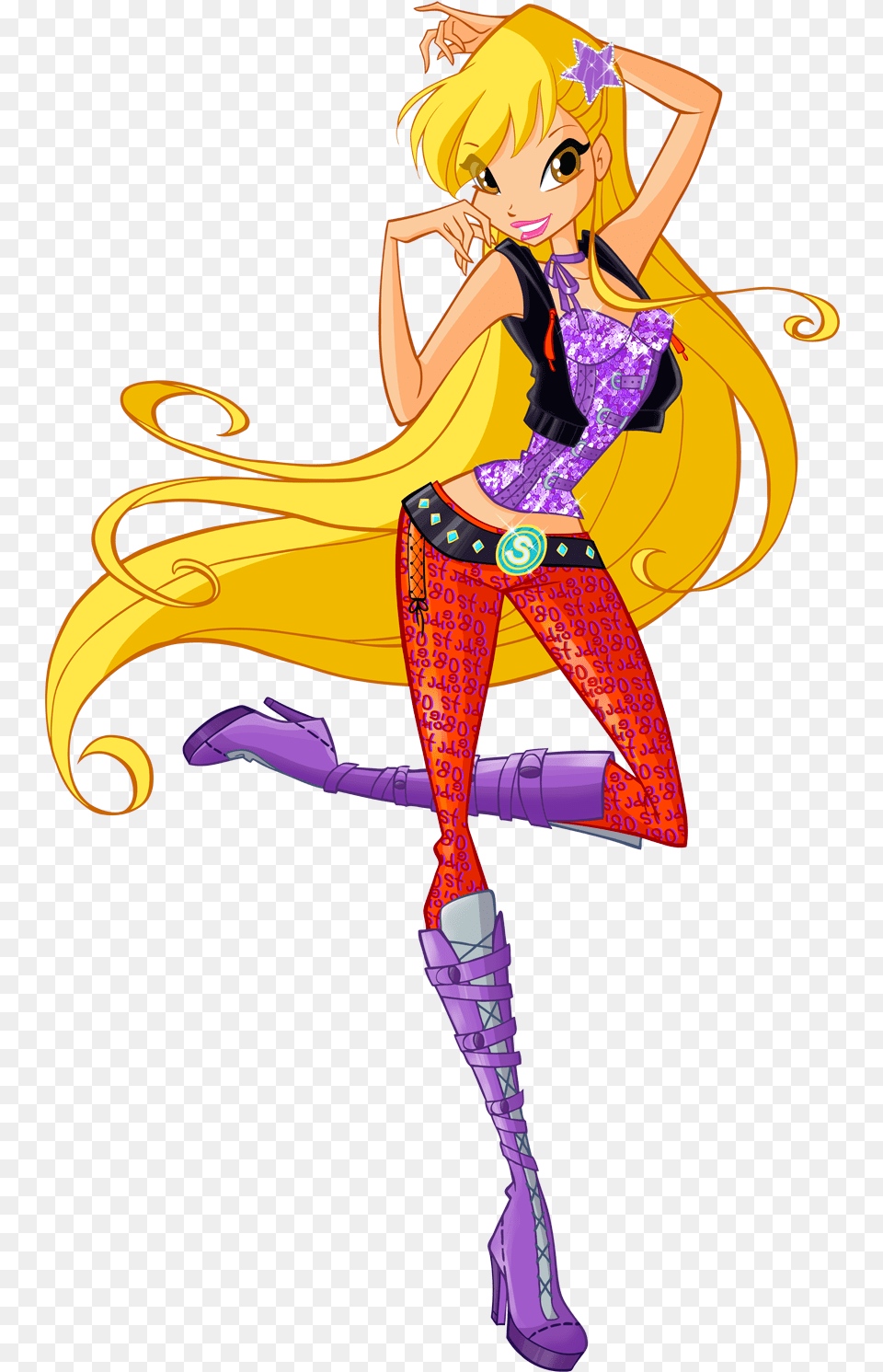 01 Rchar13 Normal Winx Club Stella Disco, Book, Comics, Publication, Female Png Image