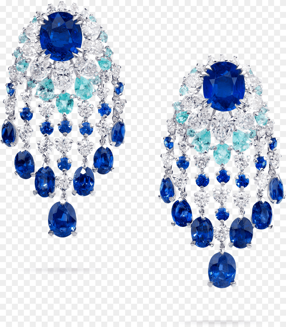 04 412 Sapph Diam And Paraiba Earrings Copy Earrings, Accessories, Earring, Gemstone, Jewelry Free Png Download