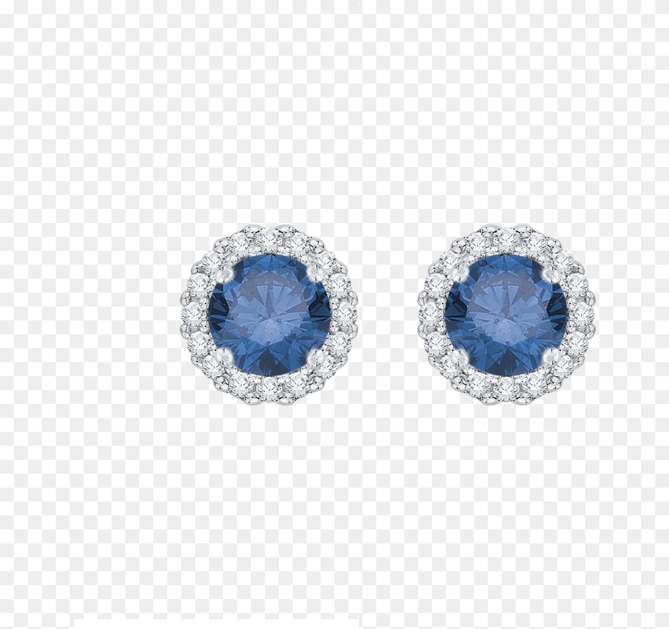 04w Blue Sapphire Halo Earrings, Accessories, Diamond, Gemstone, Jewelry Free Png