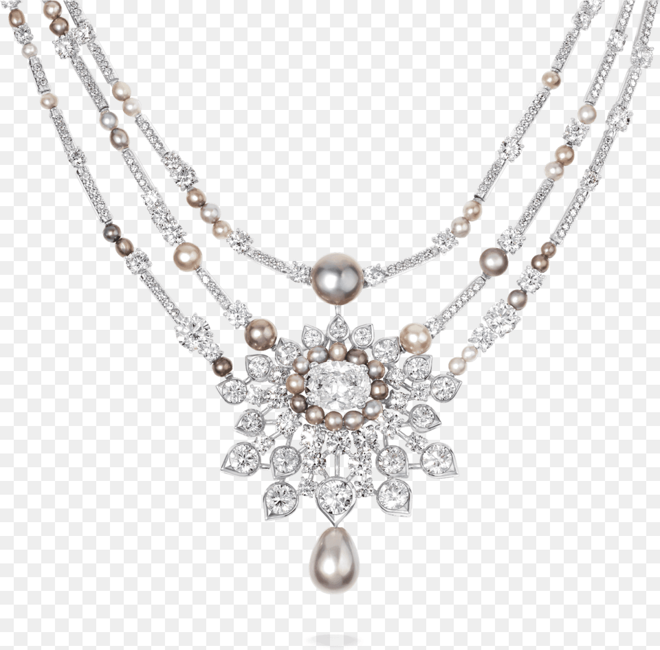 06 394r Diam Pearl Necklace Crop Diamond Necklace Model, Accessories, Gemstone, Jewelry Png Image