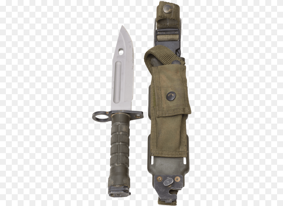 Us Gi Bayonet With Scabbard, Blade, Dagger, Knife, Weapon Free Png