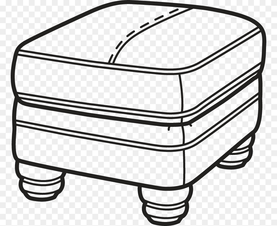 08 Footstool Clipart Black And White, Furniture, Cabinet Png