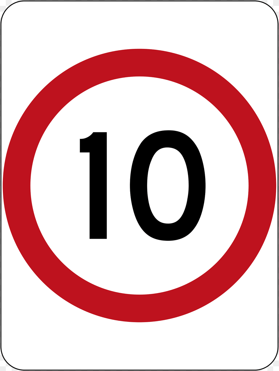 1 10 Kmh Speed Limit Clipart, Sign, Symbol, Road Sign, Text Free Transparent Png
