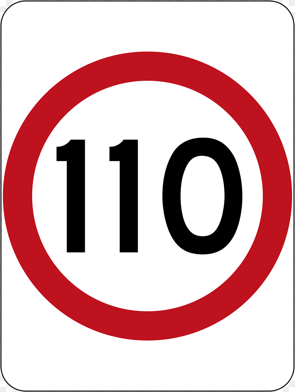 1 110 Kmh Speed Limit Clipart, Sign, Symbol, Road Sign Free Transparent Png