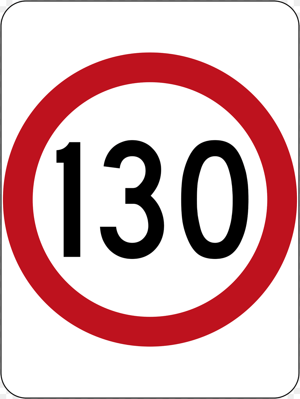 1 130 Kmh Speed Limit Used In The Northern Territory Clipart, Sign, Symbol, Road Sign, Text Png Image