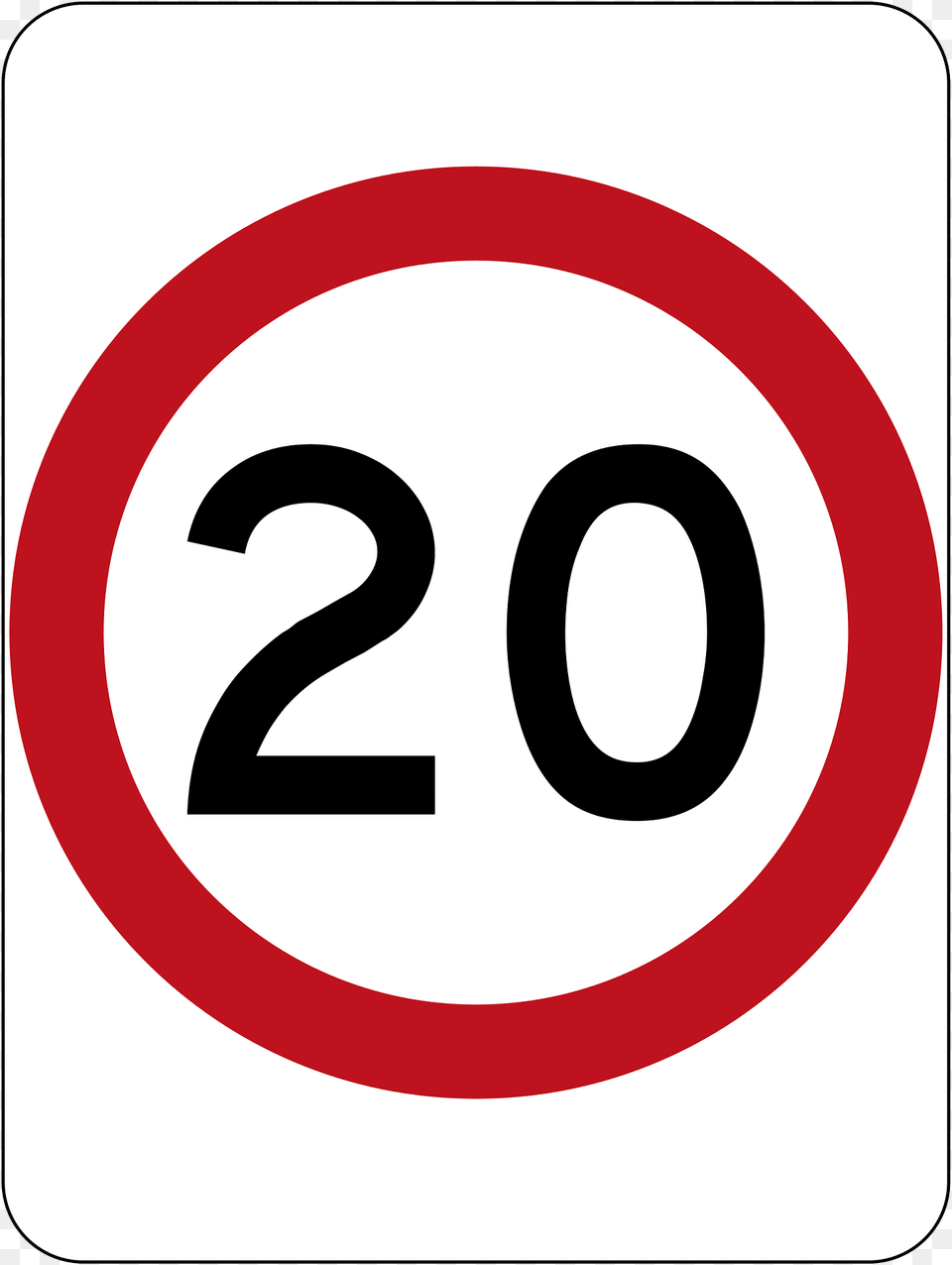 1 20 Kmh Speed Limit Clipart, Sign, Symbol, Text, Road Sign Free Transparent Png