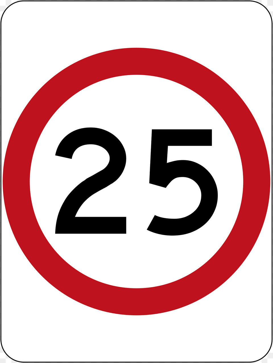 1 25 Kmh Speed Limit Clipart, Symbol, Sign, Text, Number Png Image