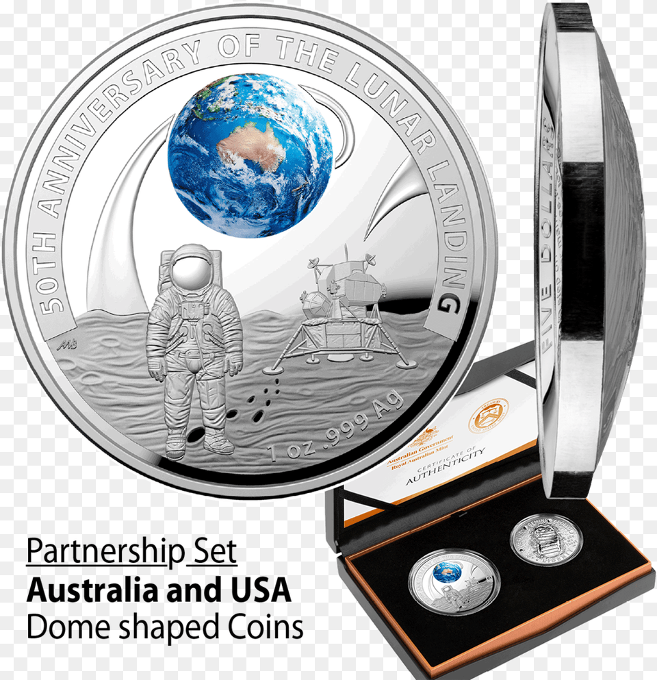 1 50th Anniversary Moon Landing Coin, Adult, Male, Man, Person Free Png Download