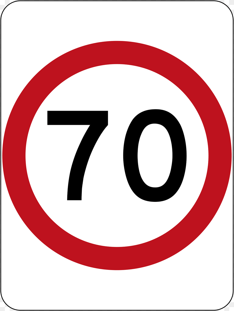 1 70 Kmh Speed Limit Clipart, Symbol, Sign, Number, Text Free Png Download