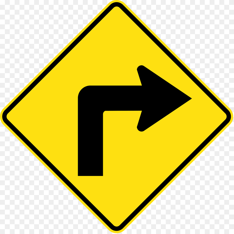 1 90 Degree Turn To Right Clipart, Sign, Symbol, Road Sign Png