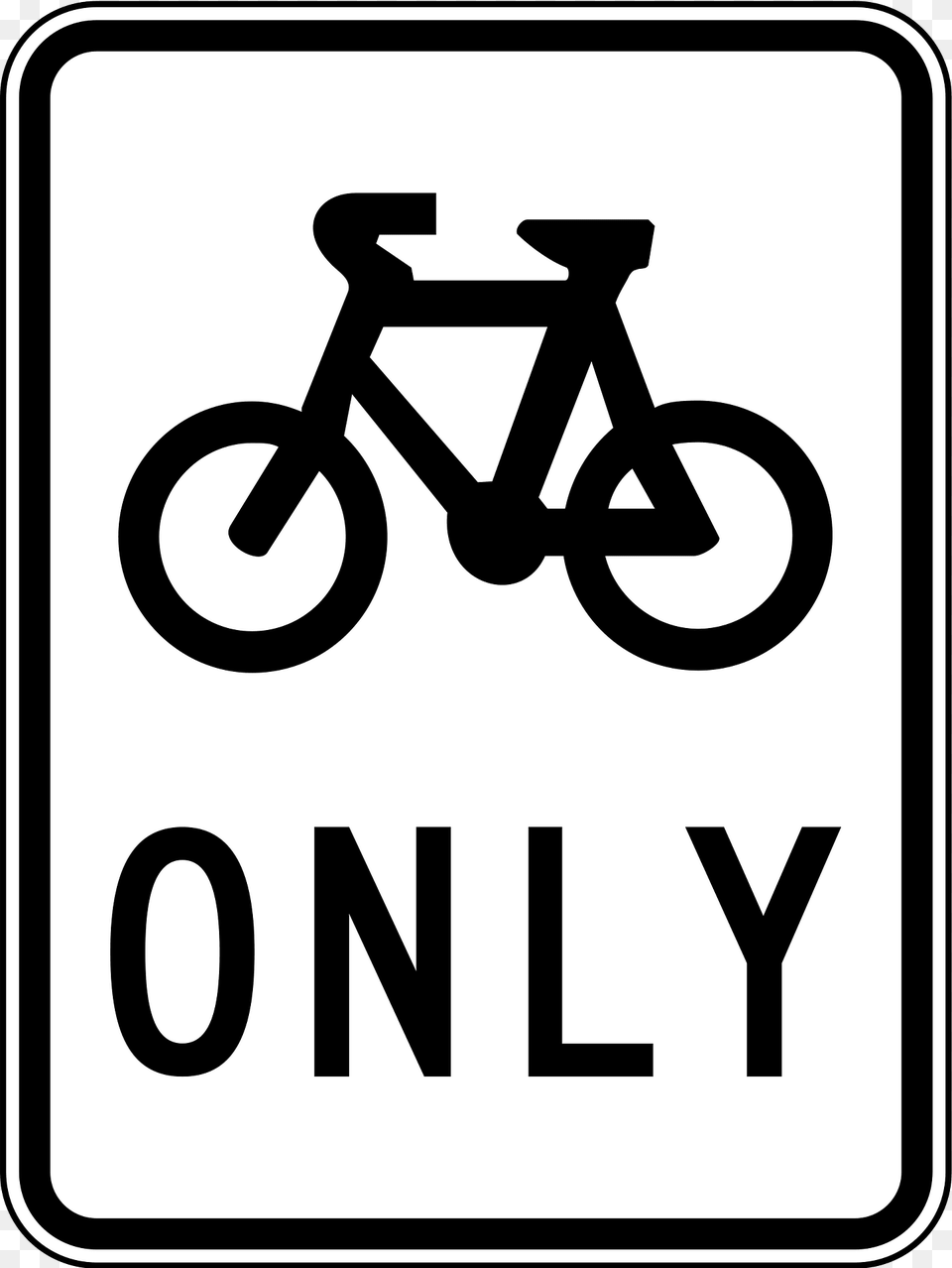1 Bicycles Only Clipart, Sign, Symbol, Road Sign Free Transparent Png