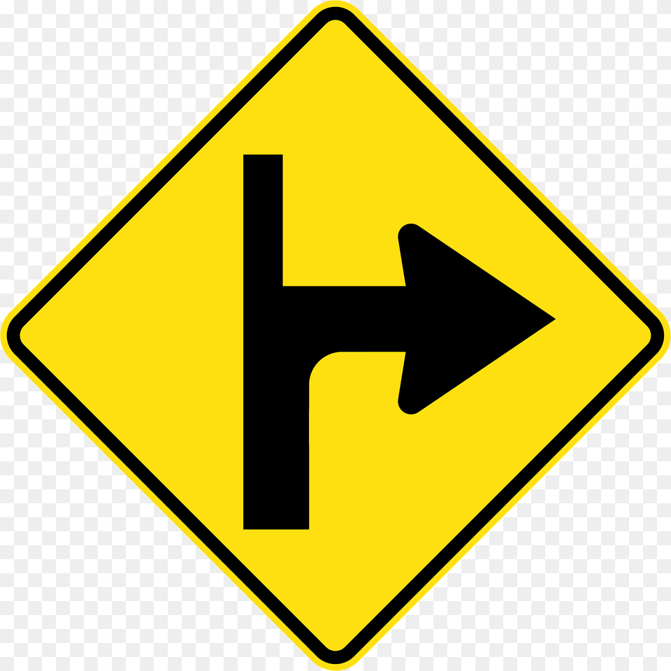 1 Modified Side Road Intersection Right Clipart, Road Sign, Sign, Symbol Free Png Download