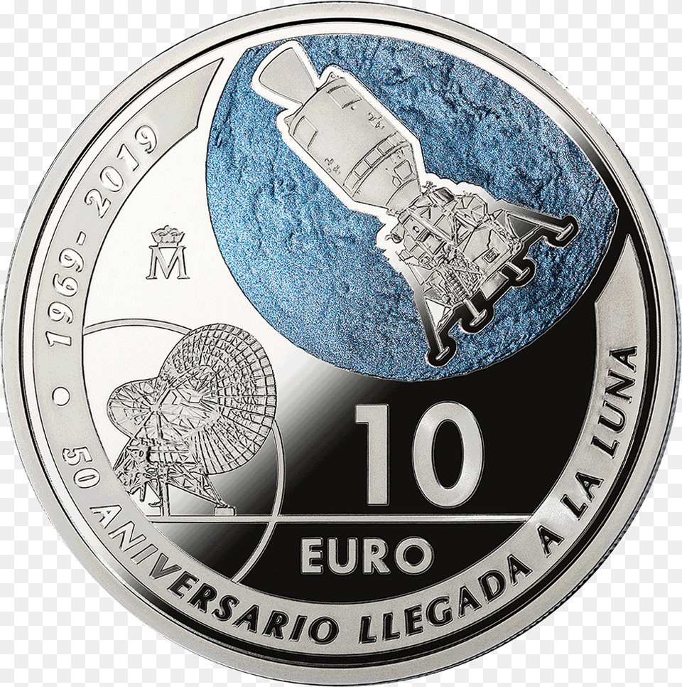 1 Moneda 50 Aniversario Llegada A La Luna, Money, Coin Free Transparent Png