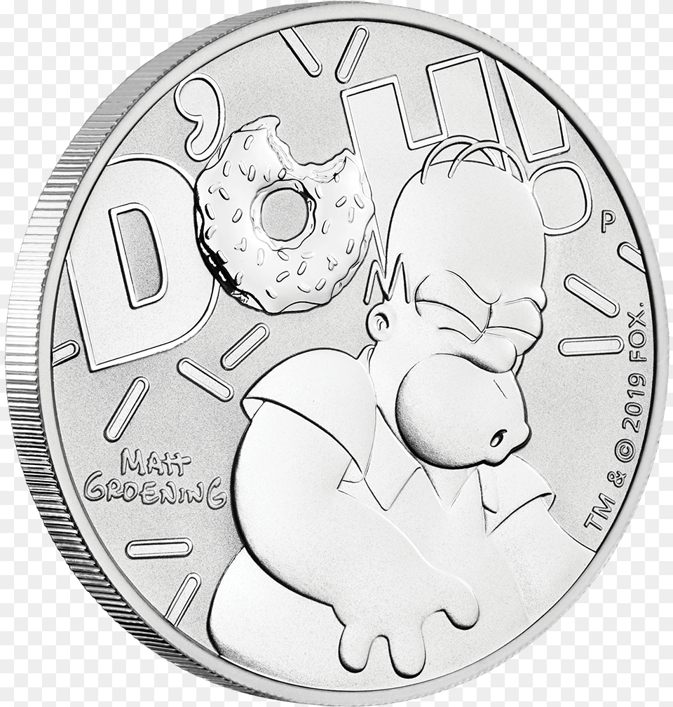 1 Simpsons Gold Coin, Money, Baby, Person, Face Free Transparent Png
