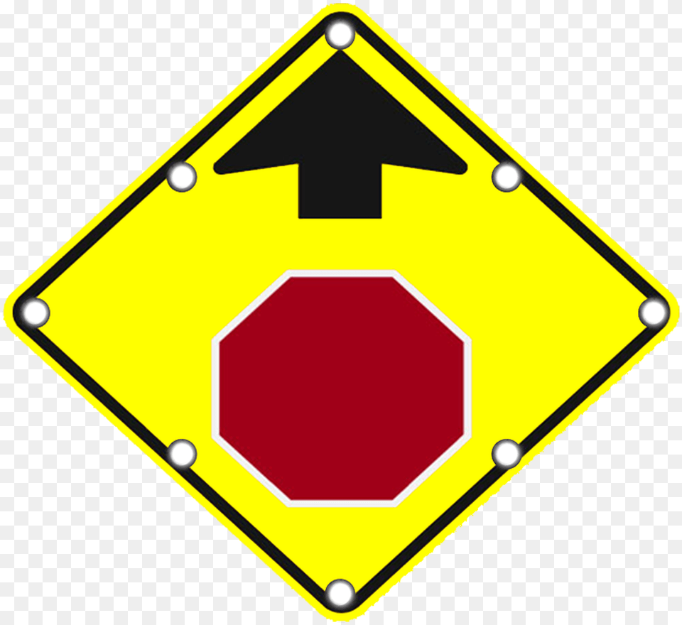 1 Solar Stop Ahead Sign Stop Ahead Sign, Road Sign, Symbol, Car, Transportation Png