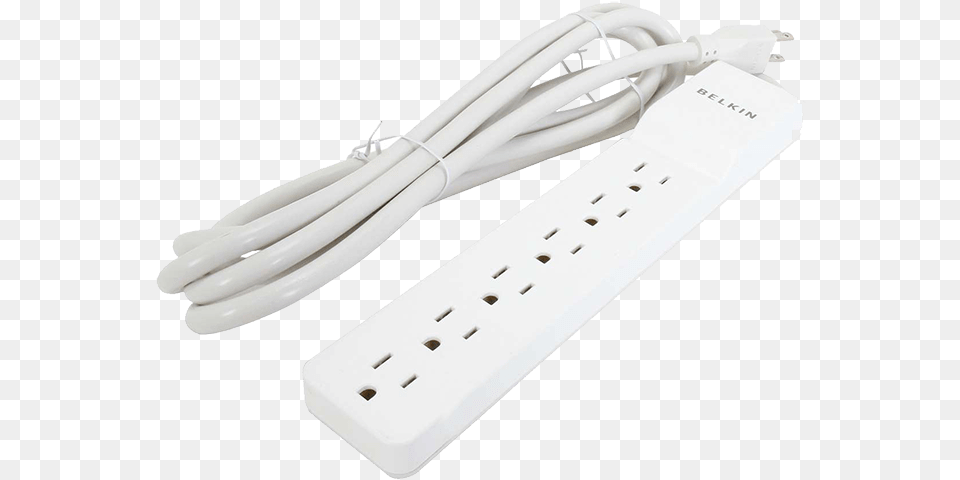 10 6 Outlets 10 Ft Cord 125v15a White Wire, Blade, Razor, Weapon, Electrical Device Png