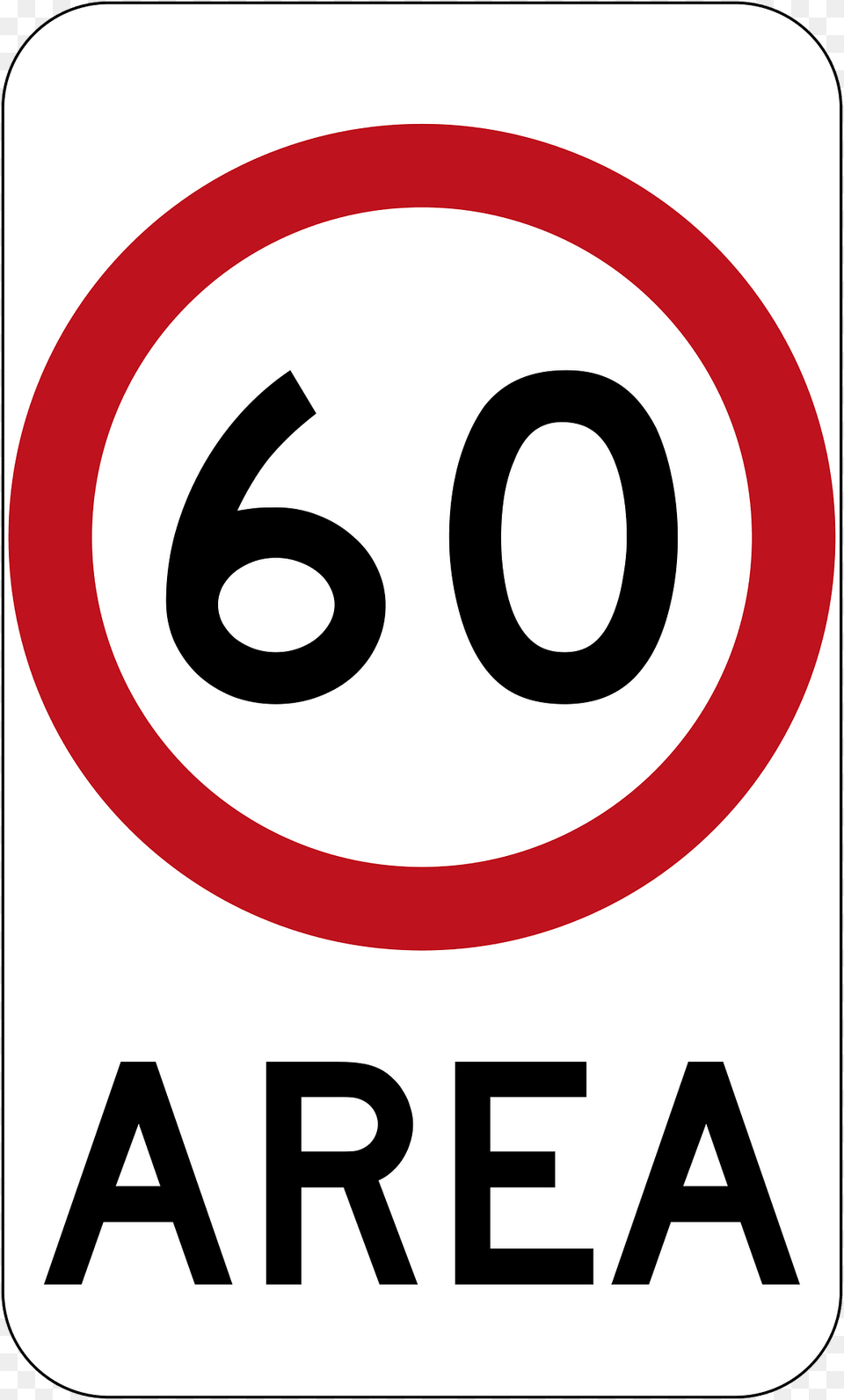 10 60 Kmh Speed Limit Zone Area Clipart, Sign, Symbol, Road Sign Free Png