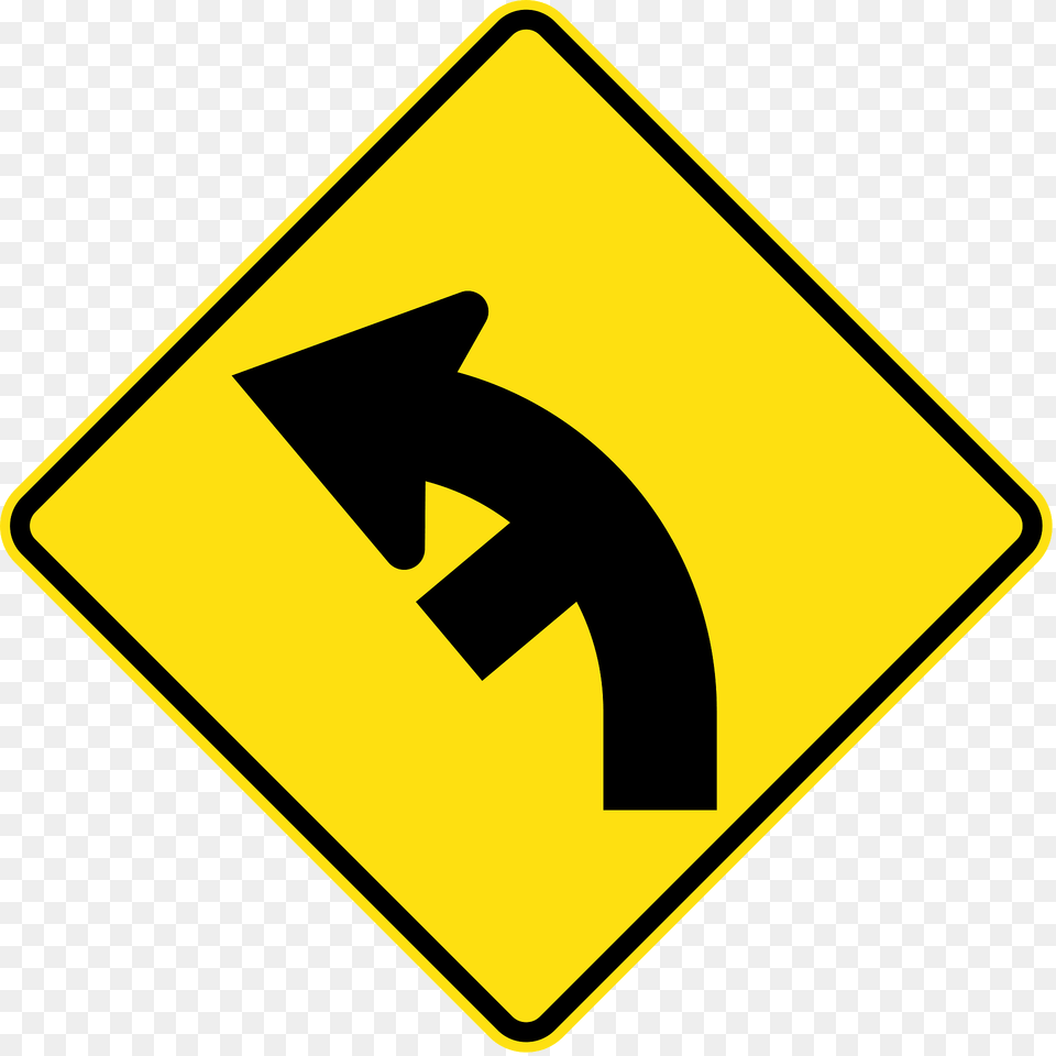 10 Side Road Intersection From Left On A Curve On Left Clipart, Sign, Symbol, Road Sign Free Png