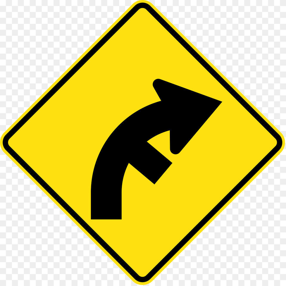 10 Side Road Intersection From Right On A Curve On Right Clipart, Sign, Symbol, Road Sign Free Png Download