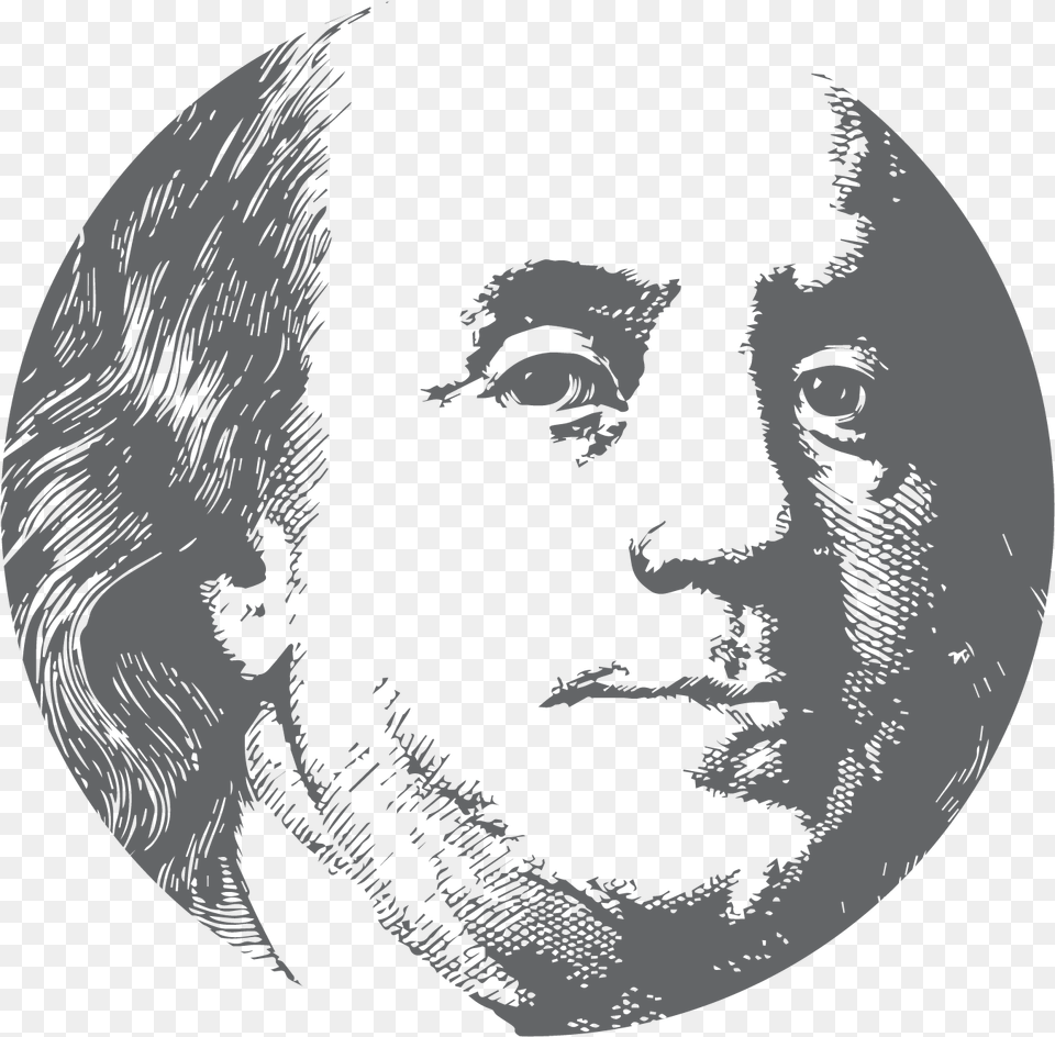 100 Dollar Bill Ben Franklin Gif, Portrait, Art, Face, Head Png