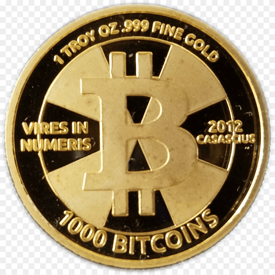 1000 Btc 2011 Gold Coin U2013 Cryptonumist Emblem, Wristwatch, Money Png
