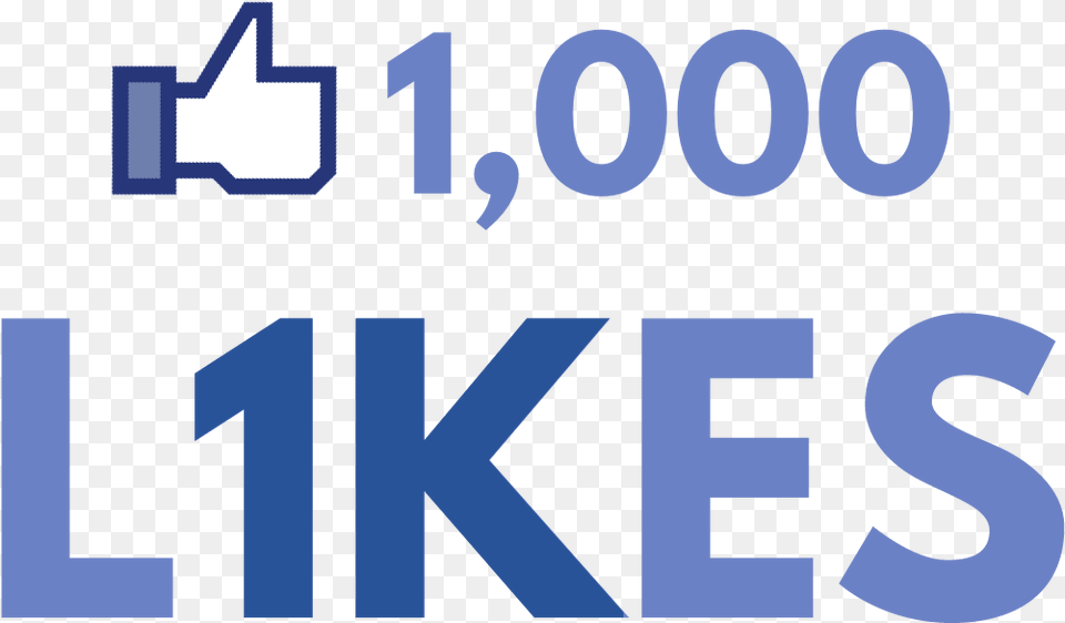 1000 Like Likes 1k Youtube Facebook Graphic Design, Text, Number, Symbol Free Transparent Png