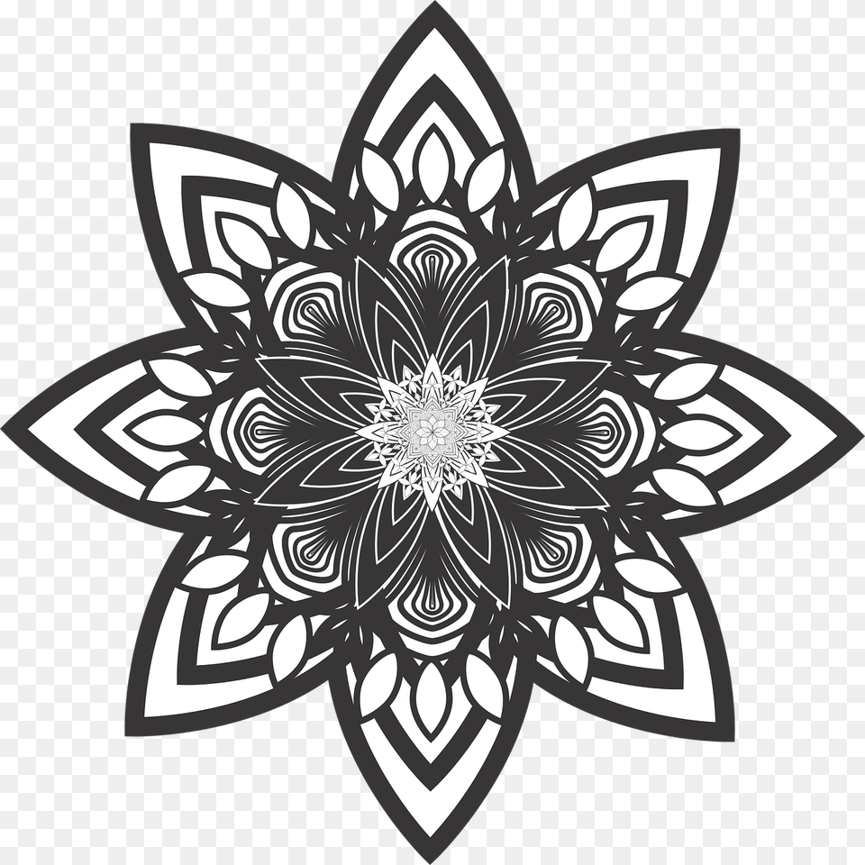 White Mandala, Dahlia, Flower, Plant, Art Png Image