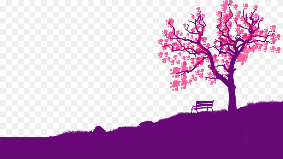 Arvore, Bench, Furniture, Plant, Purple Png Image
