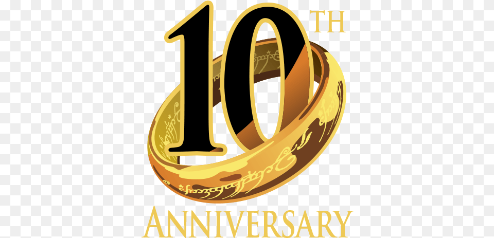 10th Anniversary Celebrations 10th Wedding Anniversary Logo, Gold, Accessories, Ammunition, Grenade Free Transparent Png