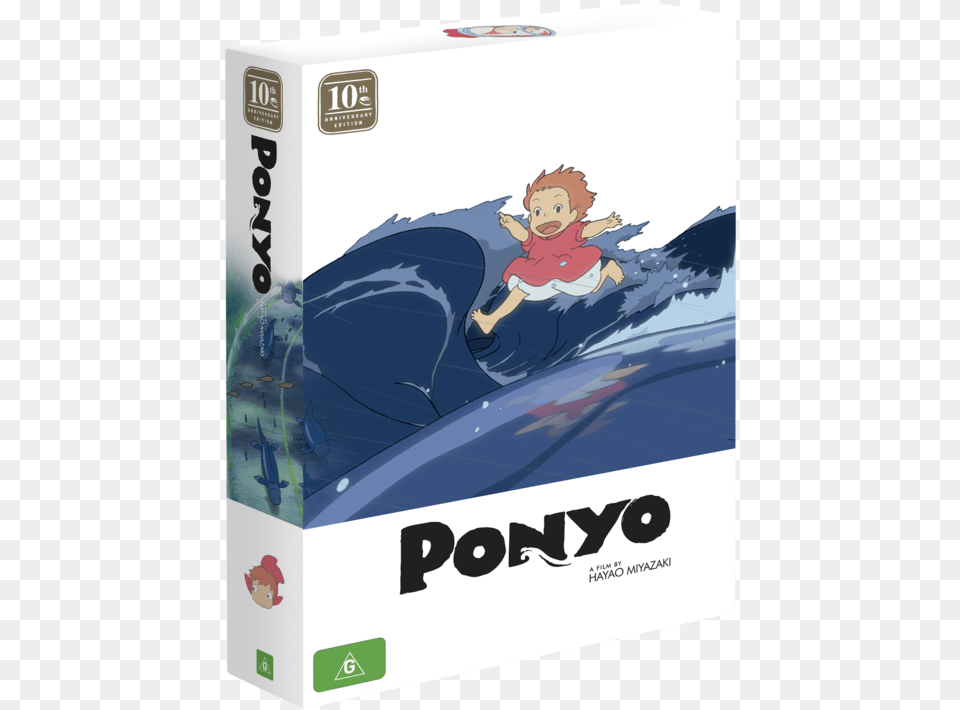 10th Anniversary Limited Edition Dvdblu Ray Box Set Ponyo Dvd, Book, Publication, Baby, Person Png