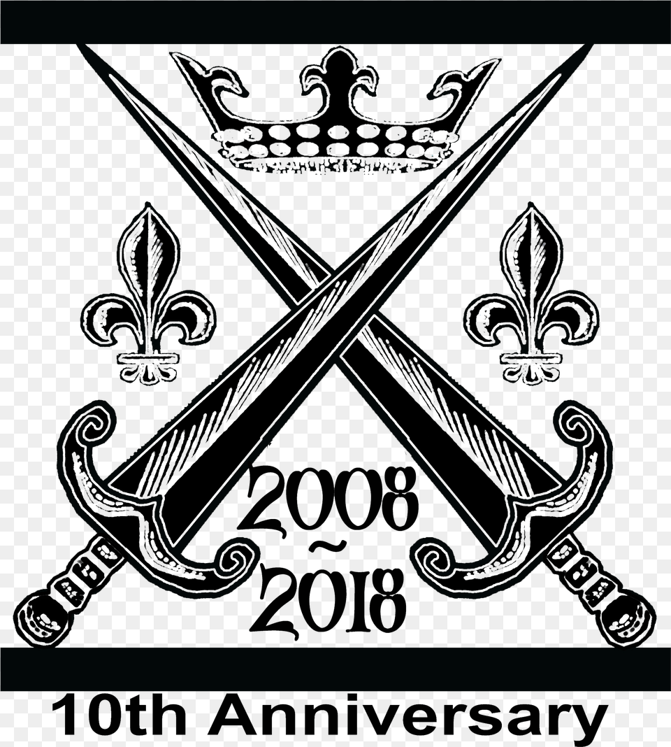 10th Anniversary Logo Illustration, Blade, Dagger, Knife, Weapon Free Png