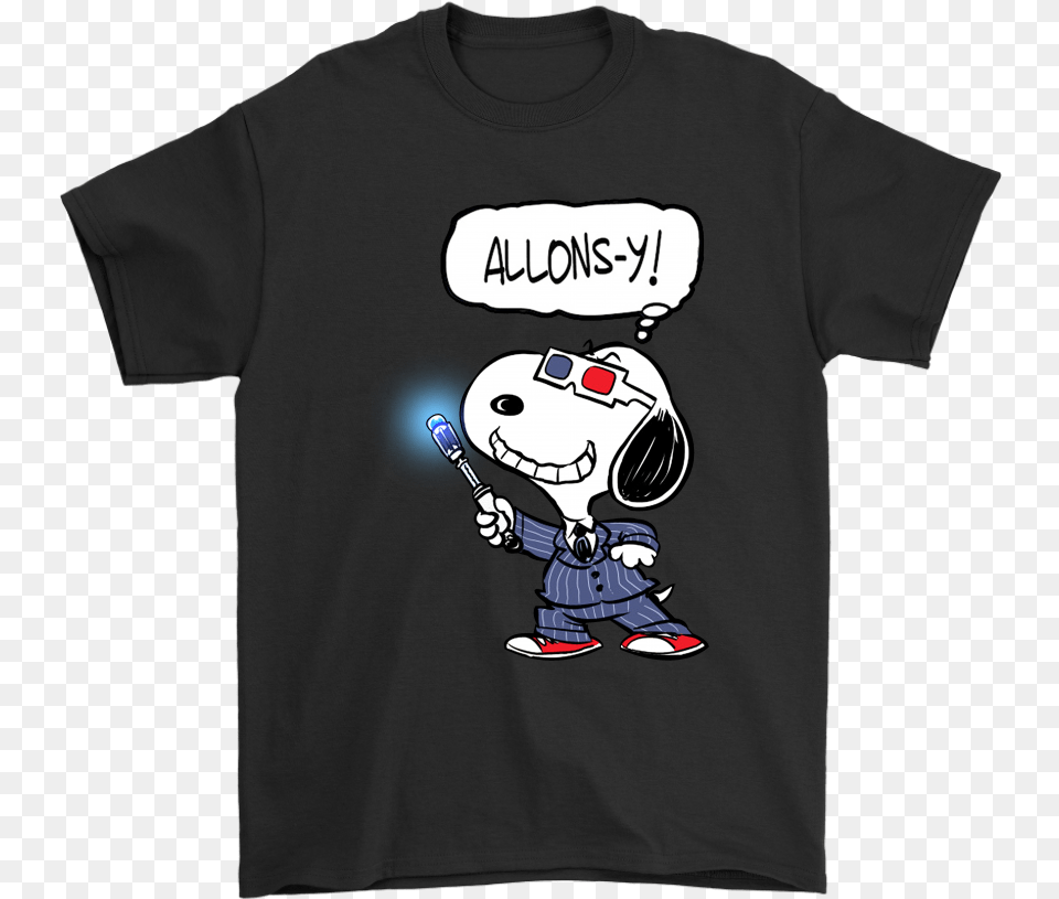 10th Doctor Snoopy Allons Y Doctor Who Shirts Dragon Ball Dad T Shirt, Clothing, T-shirt, Baby, Person Png Image
