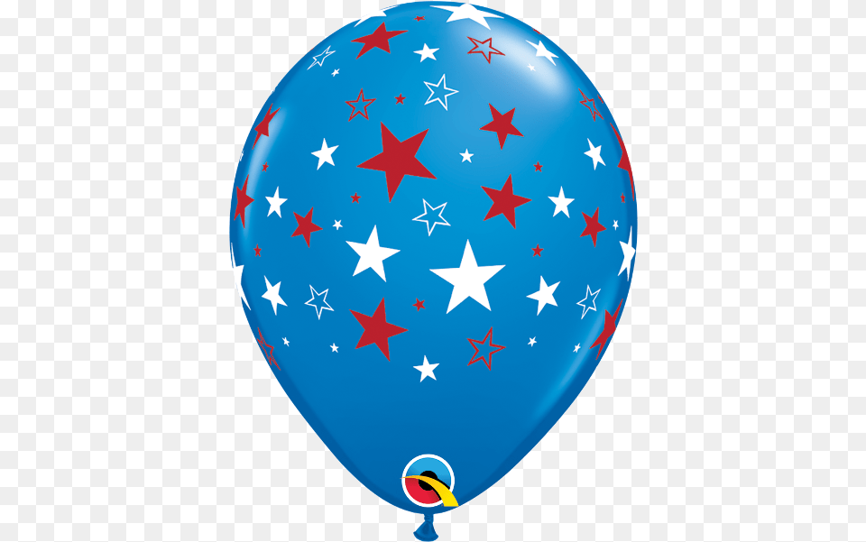 11 Blue Wwhite U0026 Red Stars 50ct Balloon With Stars, Flag Png