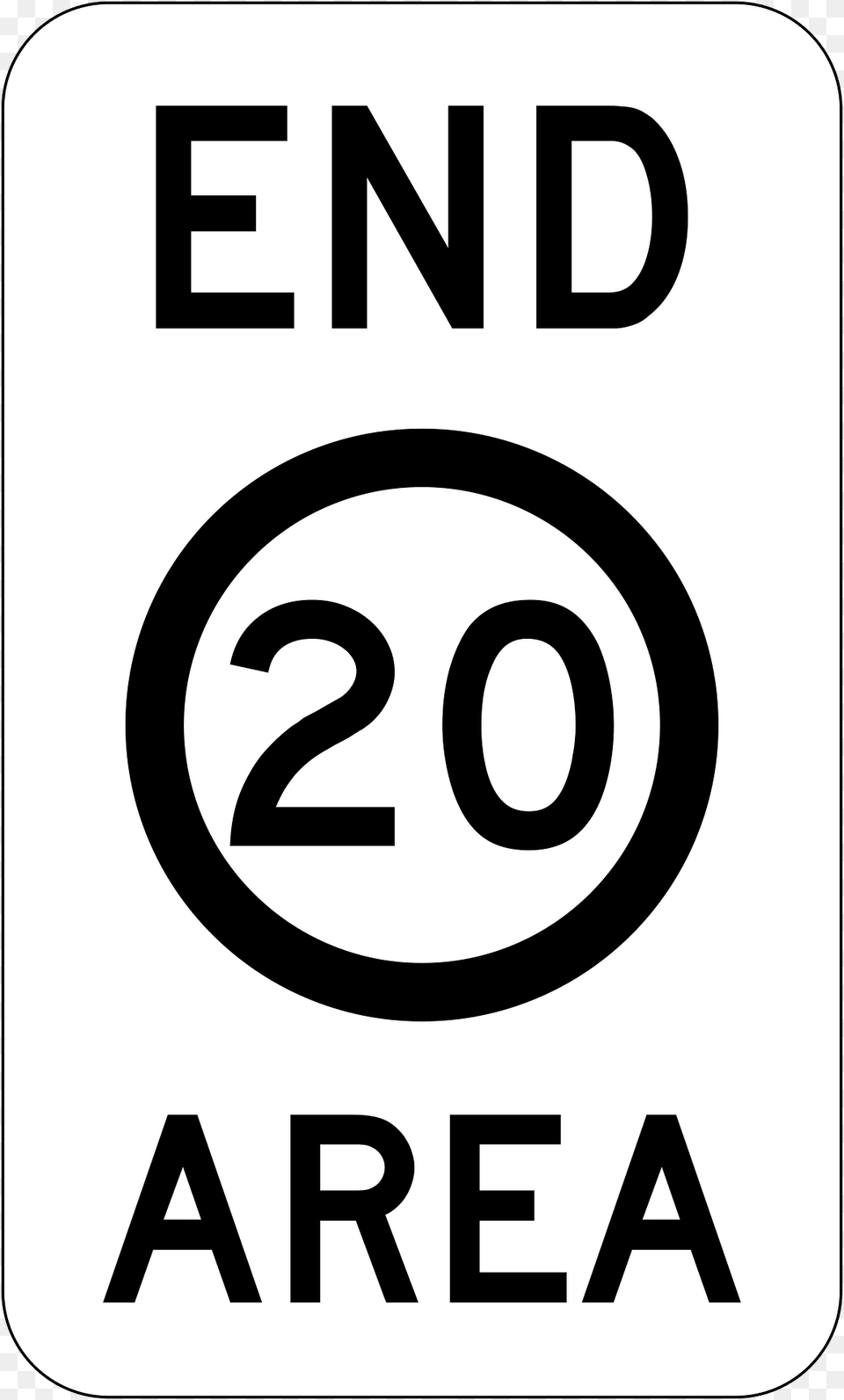 11 End Of 20 Kmh Speed Limit Zone Area Clipart, Sign, Symbol, Road Sign Png Image