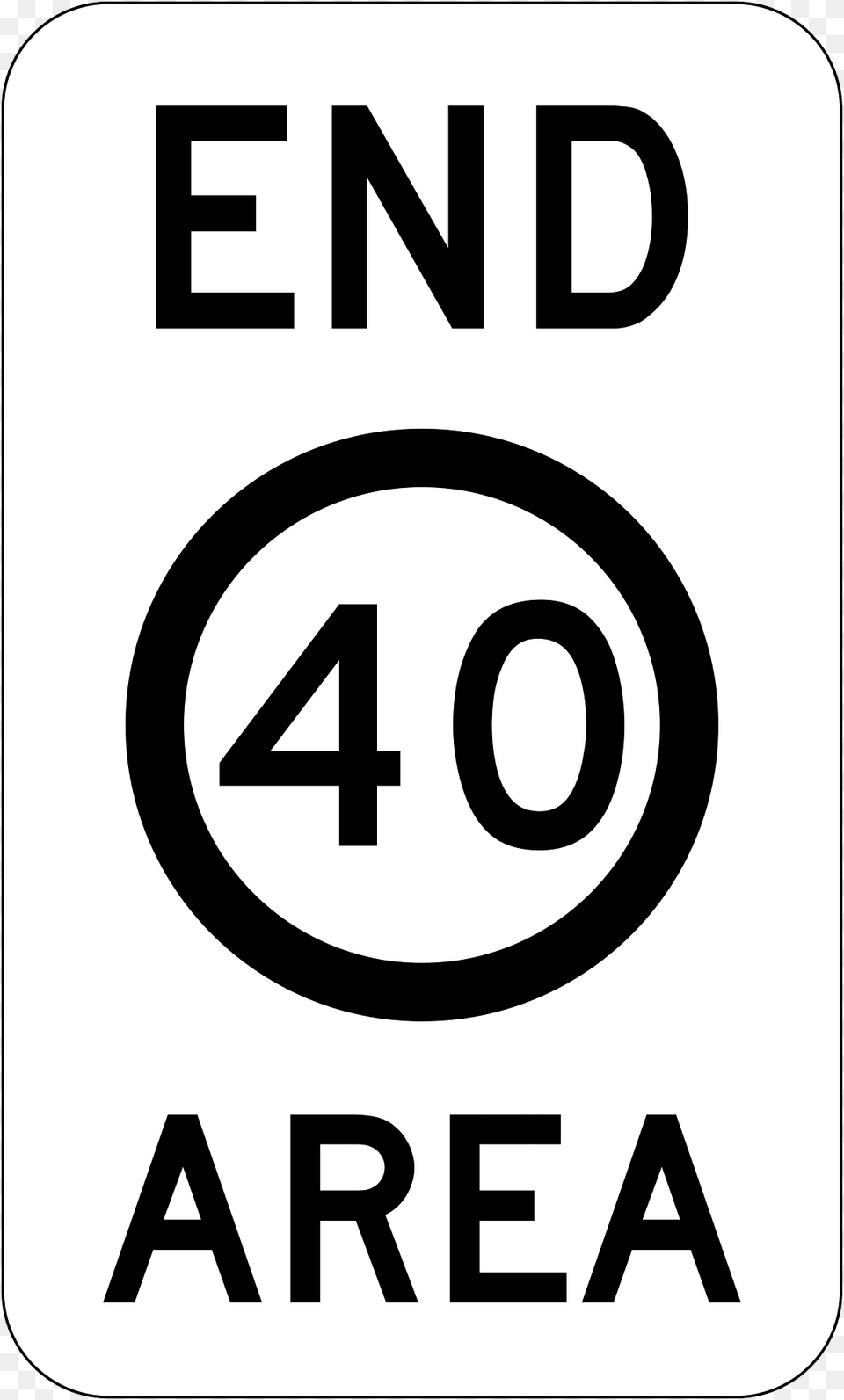11 End Of 40 Kmh Speed Limit Zone Area Clipart, Sign, Symbol, Road Sign Free Png
