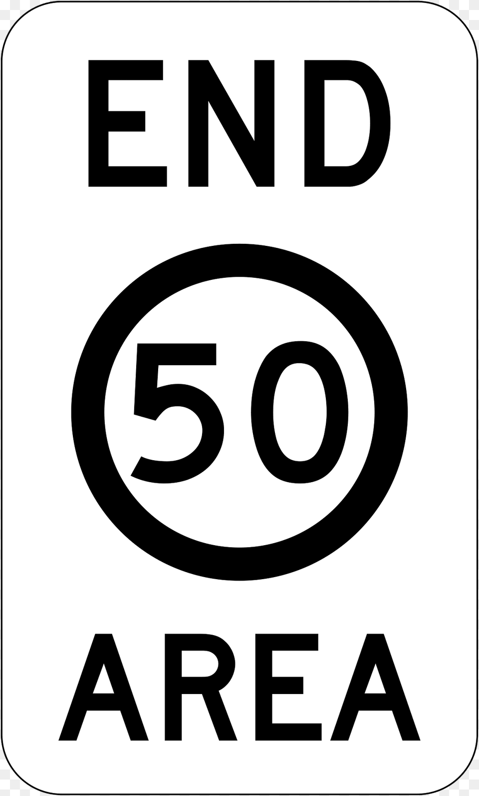 11 End Of 50 Kmh Speed Limit Zone Area Clipart, Sign, Symbol, Road Sign Png Image