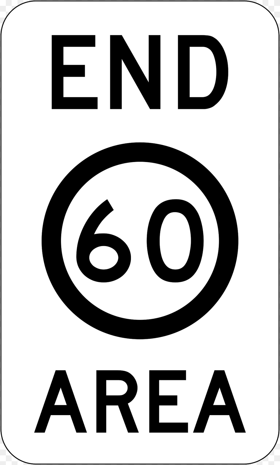 11 End Of 60 Kmh Speed Limit Zone Area Clipart, Sign, Symbol, Road Sign Free Transparent Png