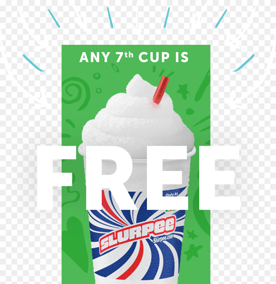 11 Slurpee, Beverage, Milk, Cream, Dessert Png