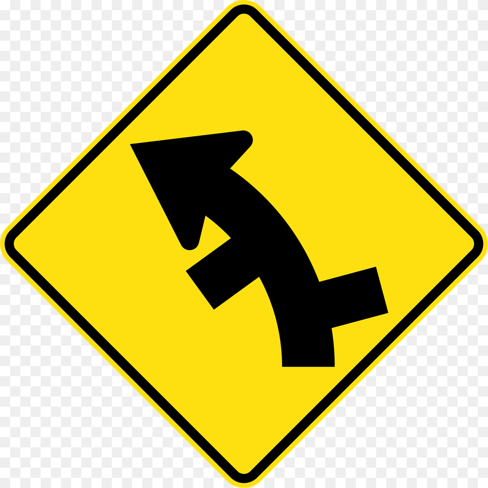 11 Staggered Side Road Intersection First From Right On A Curve On Left Clipart, Sign, Symbol, Road Sign Png Image