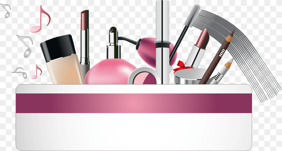 Color Music Notes, Cosmetics, Lipstick, Brush, Device Free Png Download