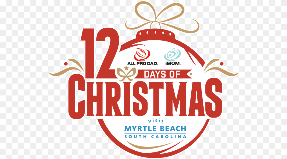 12 Days Of Christmas Ornament Logo Visit Myrtle Beach, Dynamite, Weapon, Advertisement Free Png