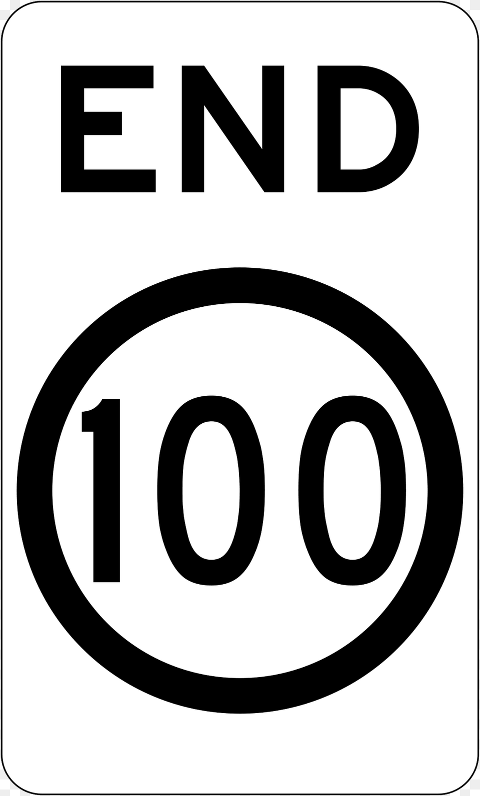 12 End Of 100 Kmh Speed Limit Clipart, Sign, Symbol, Road Sign Free Png