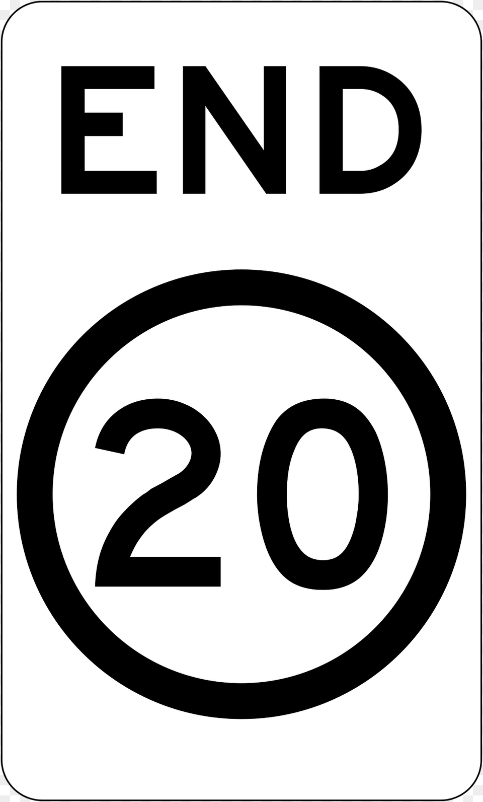 12 End Of 20 Kmh Speed Limit Clipart, Symbol, Sign, Number, Text Free Png Download