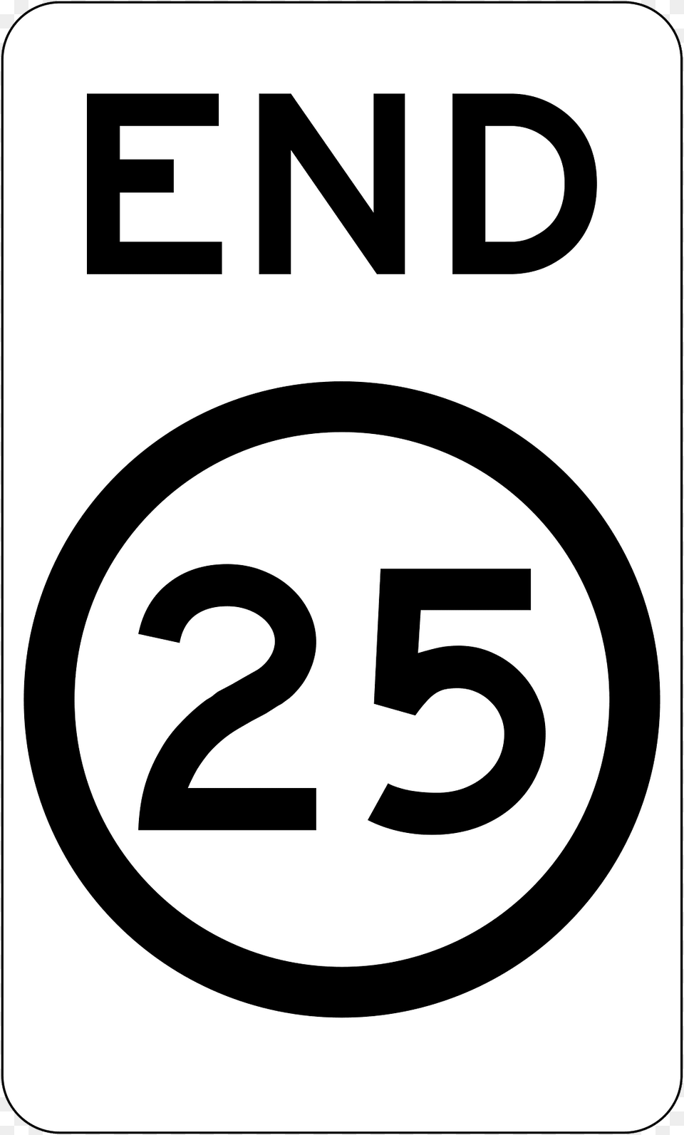 12 End Of 25 Kmh Speed Limit Clipart, Sign, Symbol, Road Sign, Text Free Transparent Png