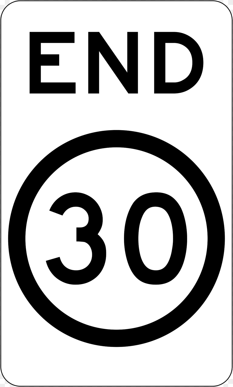 12 End Of 30 Kmh Speed Limit Clipart, Symbol, Sign, Number, Text Png