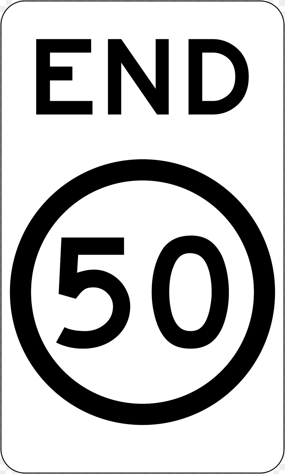 12 End Of 50 Kmh Speed Limit Clipart, Symbol, Sign, Number, Text Free Transparent Png