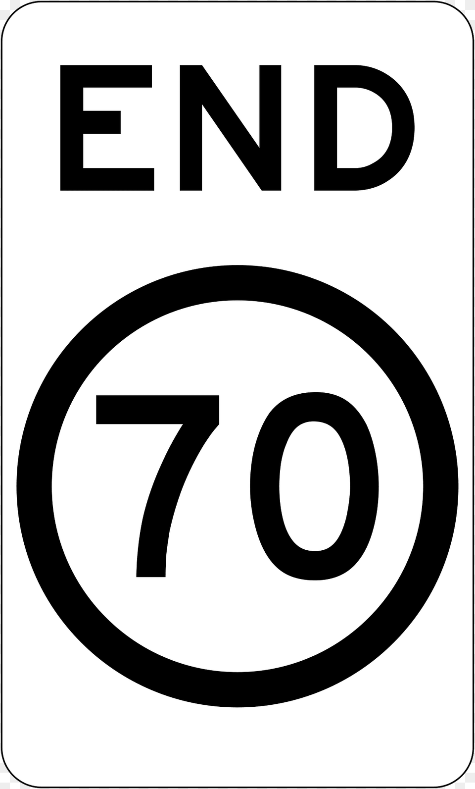 12 End Of 70 Kmh Speed Limit Clipart, Symbol, Sign, Number, Text Png Image
